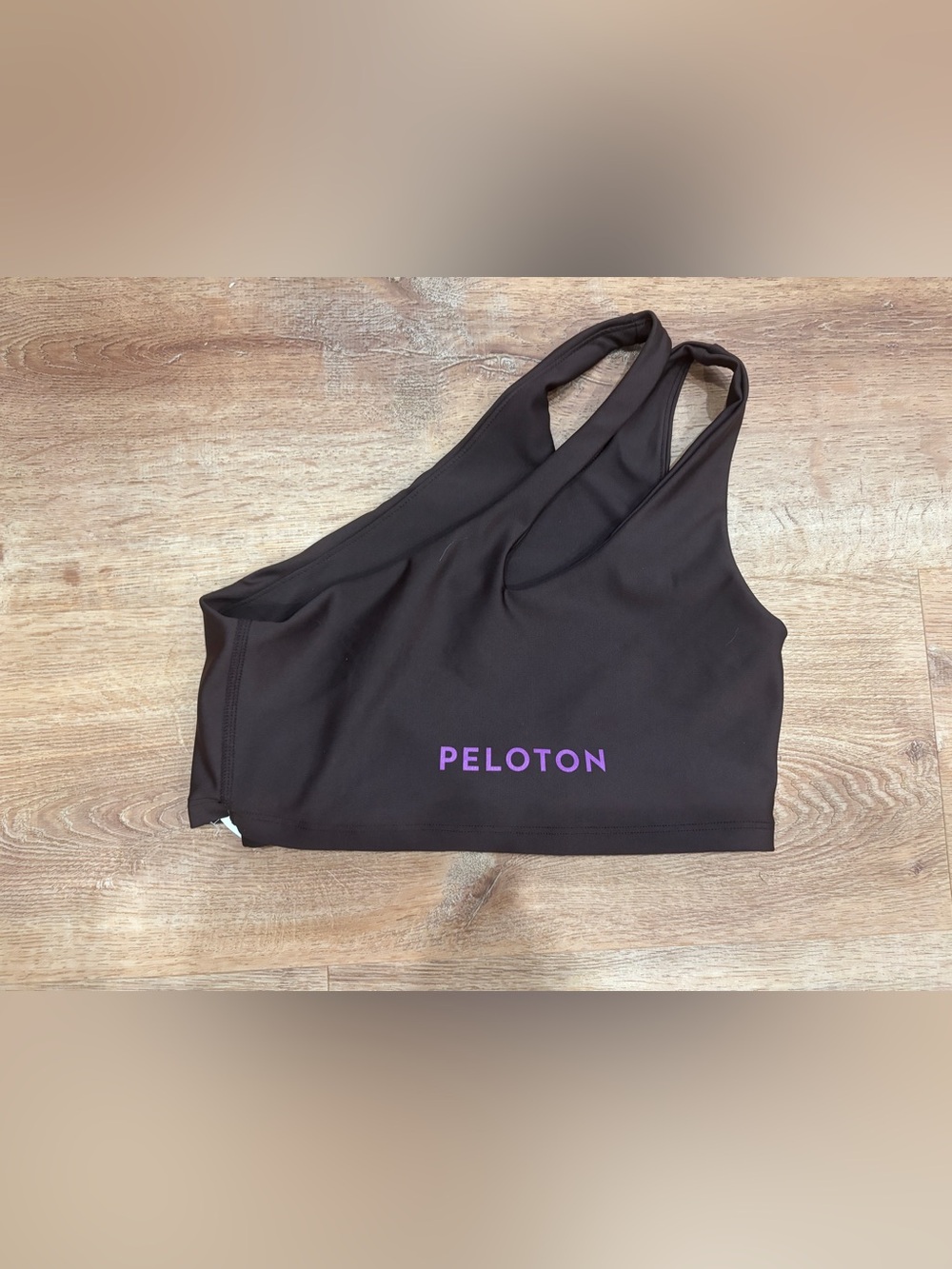 Peloton Brown Sports Bra with Purple Peloton Logo